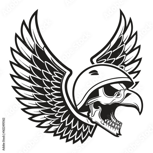 Eagle skull with helmet wings