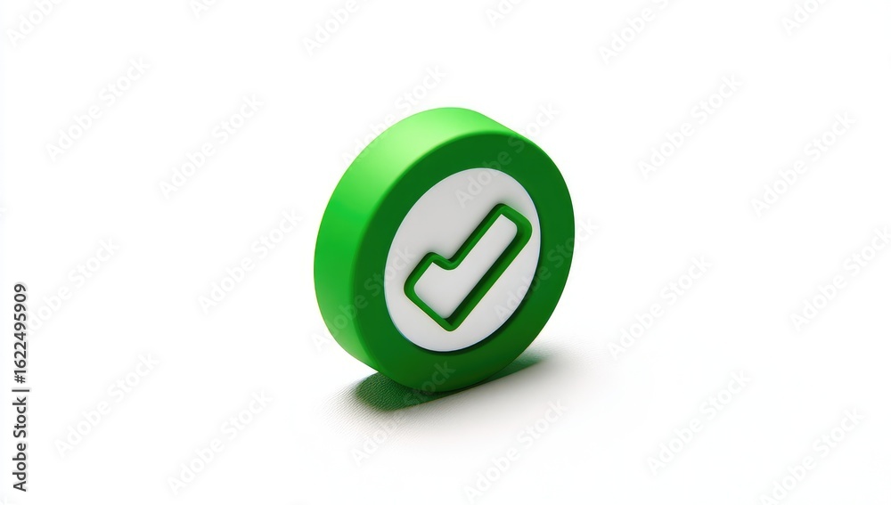 Obraz premium 3D green checkmark icon on white background (2)