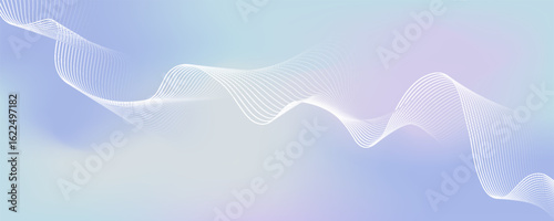 White wavy lines abstract background - smooth curved stripes, dynamic swooshes. Futuristic minimalist graphic design.