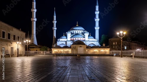 Ankara at night showcases Kocatepe Mosque architecture in a cinematic view