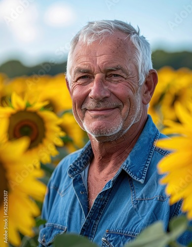 Warm Portrait in Blooming Summer Field