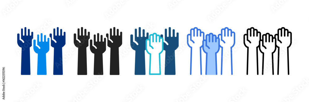 Obraz premium Participation Icon Set Multiple Style Vector Illustration 