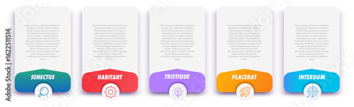 Bullet points numbers from 1 to 5 list markers modern style colorful modern typography vector 10 eps