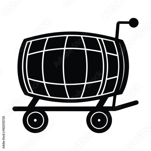 cider barrel on trolley silhouette