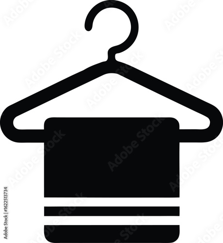 Clothes Hanger  silhouette Icon Clothing or Towel Icon Design.