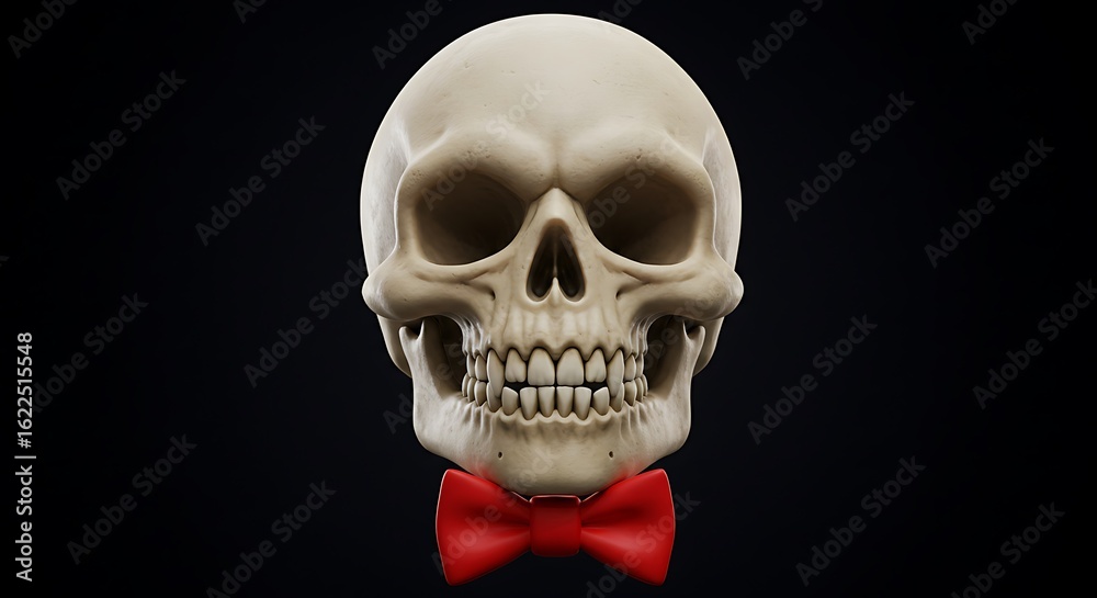Memento Mori: 3D Rendered Skull with Bow Tie Memento Mori: 3D Rendered Skull with Bow Tie