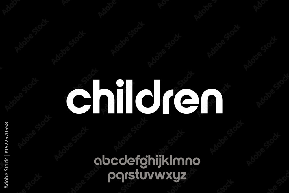 Obraz premium Typography Text Style of Children Font Alphabet