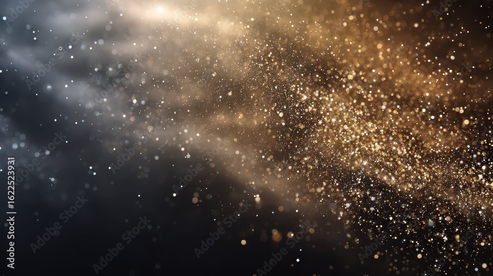 Naklejka premium Floating Dust Particles in Light with Airy Backdrop for Creative Use