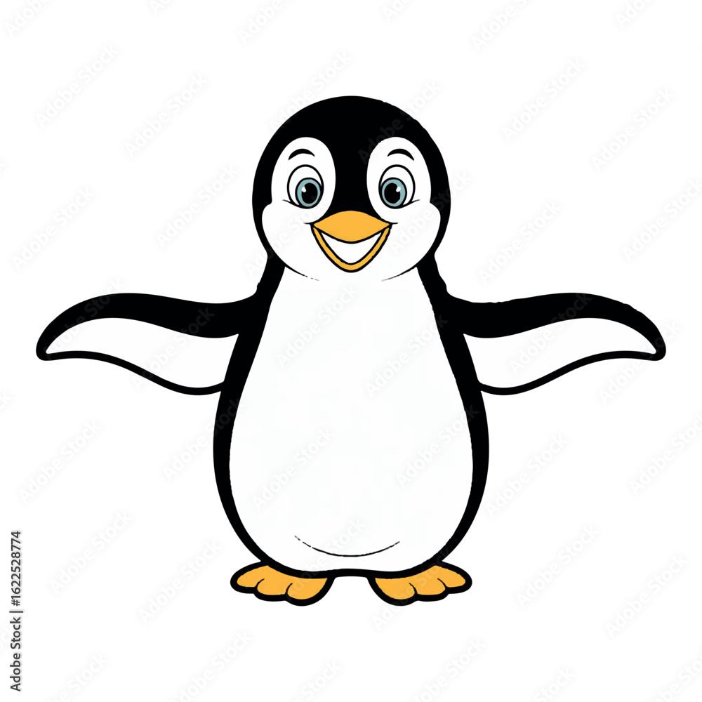Fototapeta premium Penguin vector images on a white background
