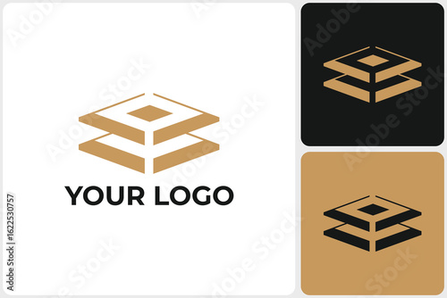 Layered Square Abstract Logo Design