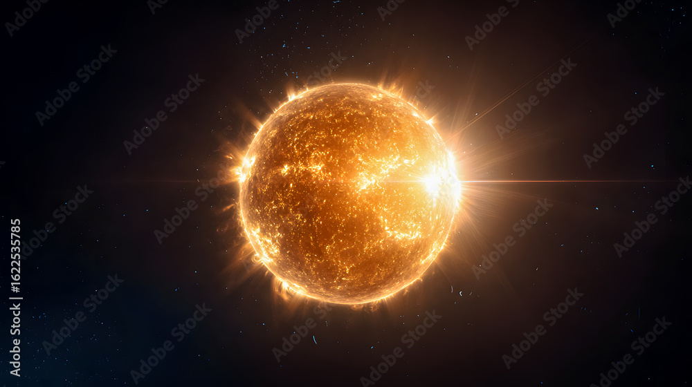 Obraz premium Sun viewed from space with dramatic lighting