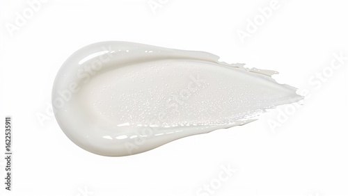 Clear liquid gel streak on a white background. Skincare cosmetic product such as pure lotion, facial jelly serum, cleanser, shower gel, or shampoo top perspective.