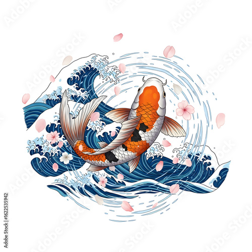 Vibrant Koi fish swimming