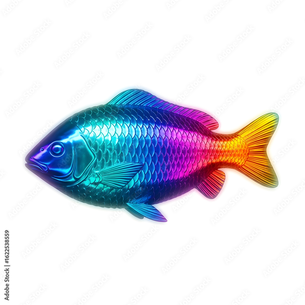 Fototapeta premium Vibrant, iridescent fish swimming 