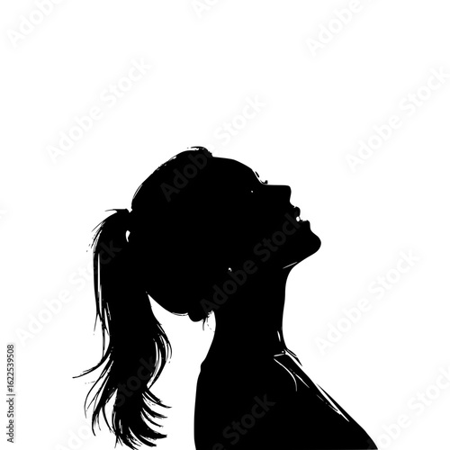silhouette of a girl looking up