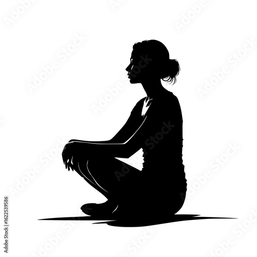 silhouette of a woman in yoga pose