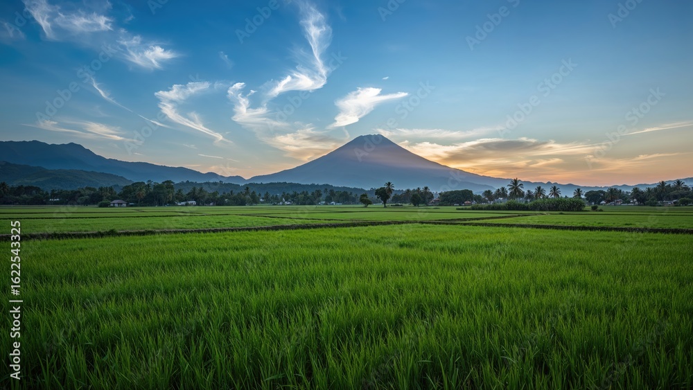 Fototapeta premium Dawn over agricultural rice terraces