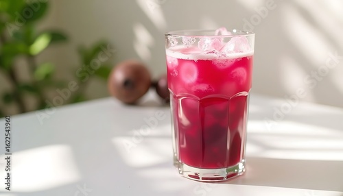 Wallpaper Mural Pouring Drink with Ice Cubes and Red Color Torontodigital.ca