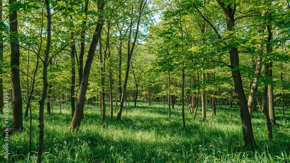 Naklejka premium Rejuvenating woodland during the peak of spring