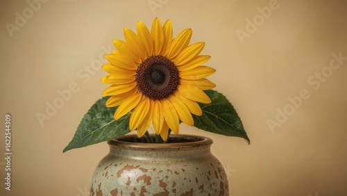 Classic style sunflower in a planter
