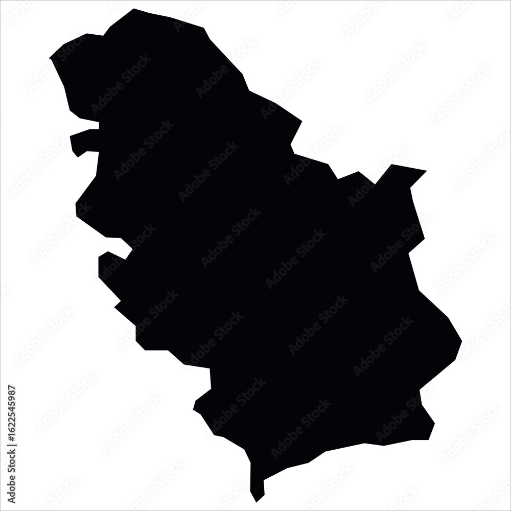 Serbia Sillouette Vector Isloated On White Background Serbia Sillouette Vector Isloated On White Background