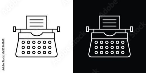 Typewriter icons pack suitable for web and infographics