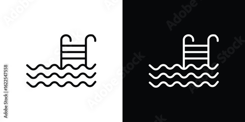 Swimming pool icons pack suitable for web and infographics