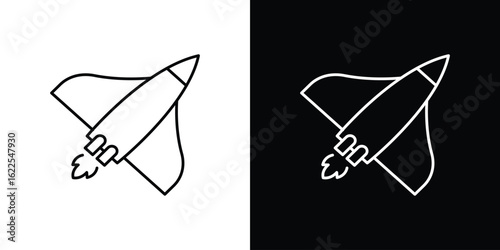 Space shuttle icons pack suitable for web and infographics