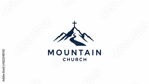 Mountain Church Logo Design on White Background