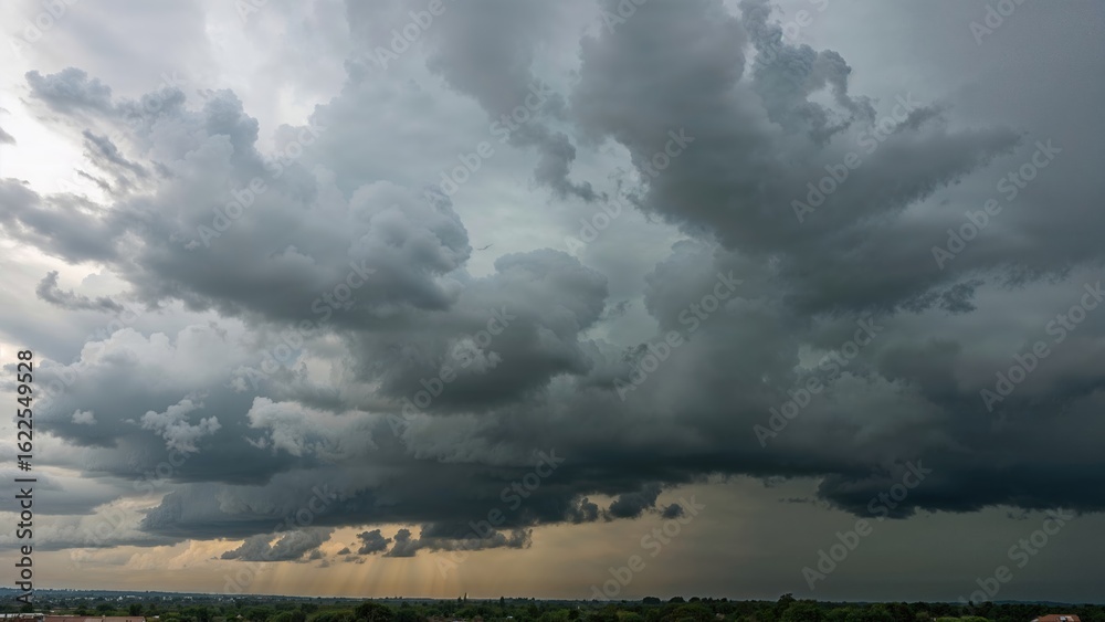 Obraz premium Rain clouds in motion under a gloomy sky