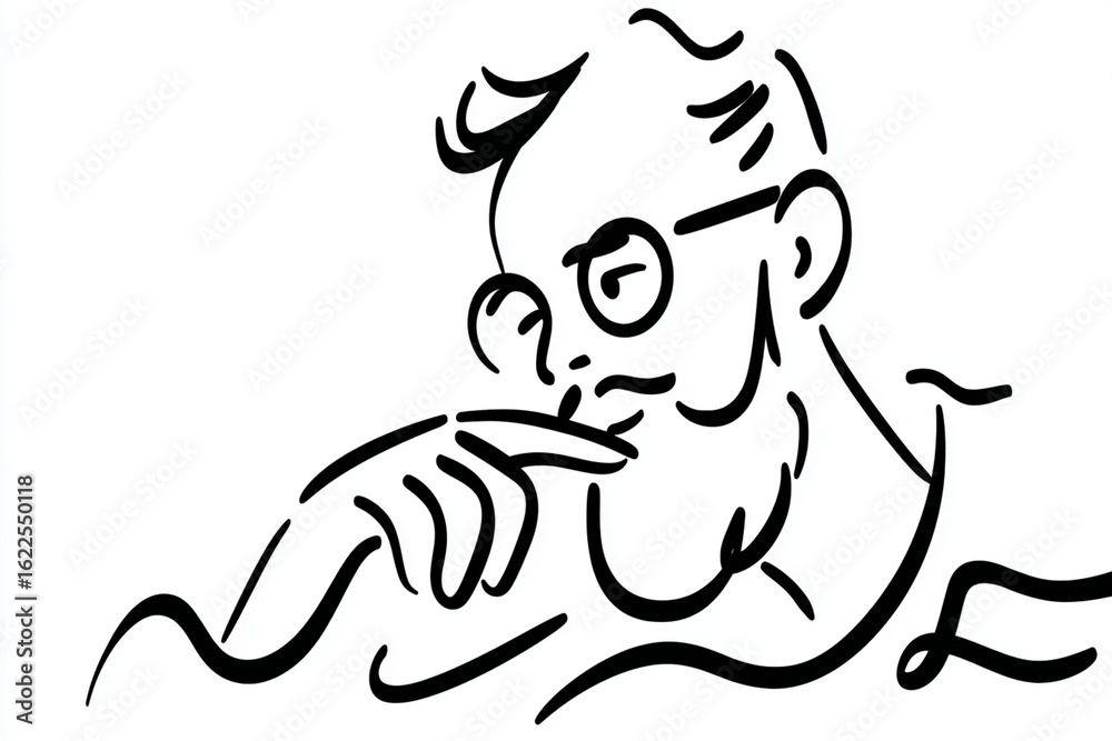 Obraz premium Idea genius, drawing style, thick lines, cartoon explainer video style, generated image