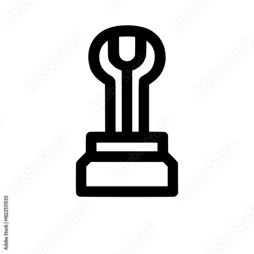 Abstract Black Line Trophy Award Icon Isolated
