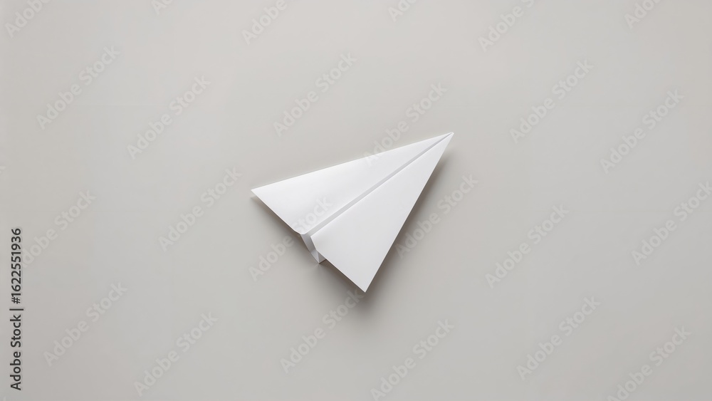 Naklejka premium Paper airplane leading on a neutral gray surface