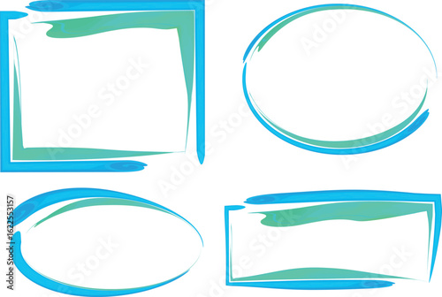 light blue green abstract colorful creative frames shapes