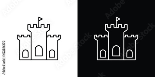 Castle icons pack suitable for web and infographics