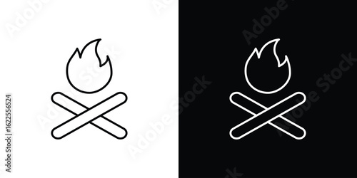 Campfire icons pack suitable for web and infographics