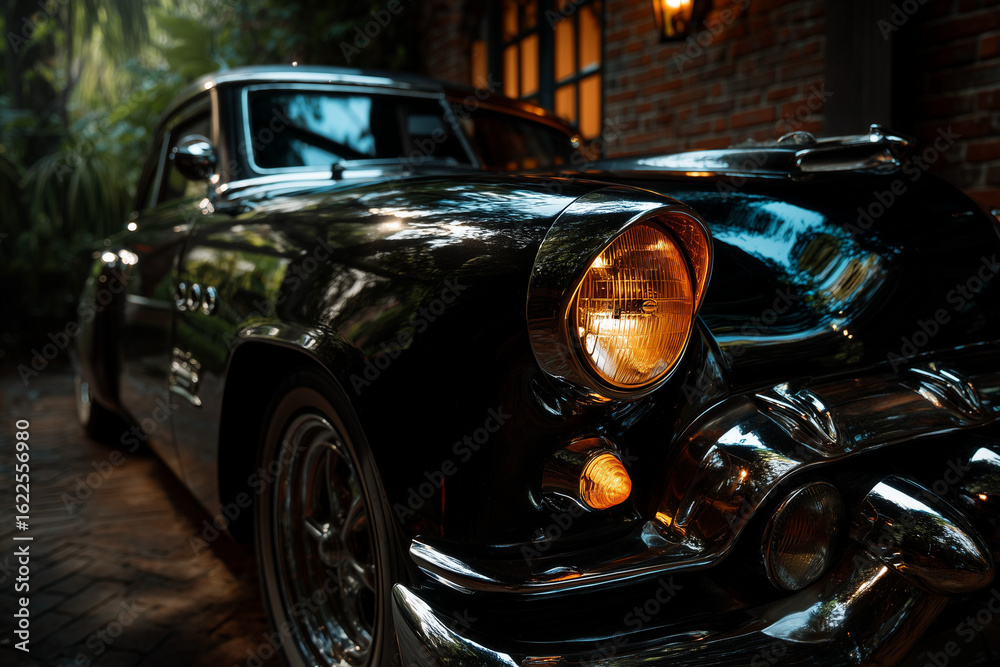 Fototapeta premium Black car. Dark style