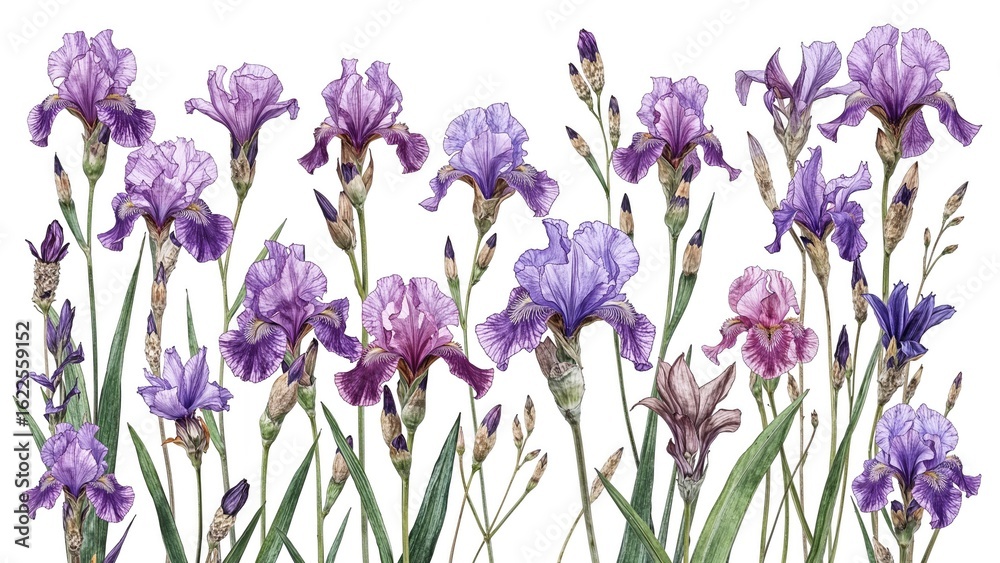 Naklejka premium Collection of hand-sketched purple wild plants