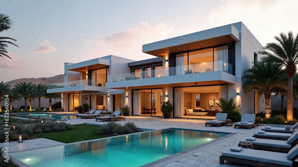 Fototapeta premium View of modern homes in United Arab Emirates 