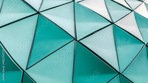 Abstract Teal Geometric Triangular Pattern Texture