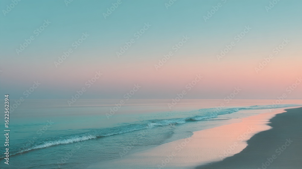 Fototapeta premium Pastel coastal sunrise sunset