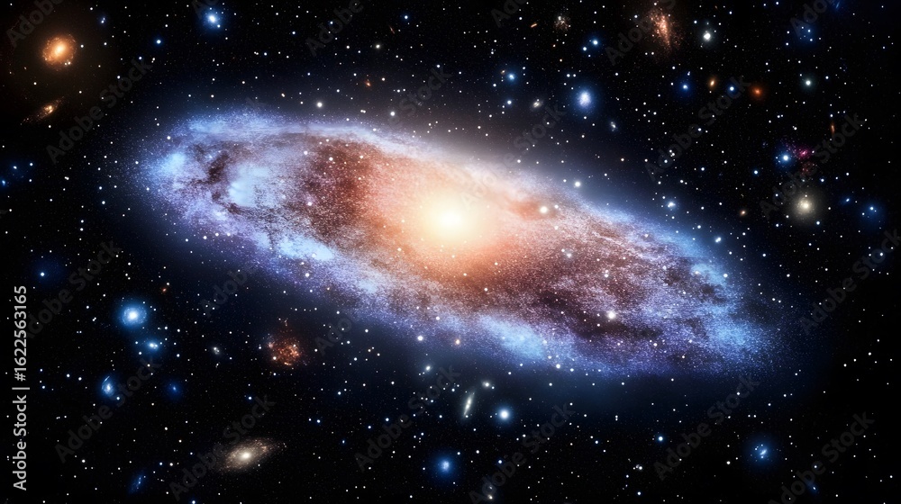 Obraz premium Stunning Spiral Galaxy in Deep Space Cosmic Nebula Background