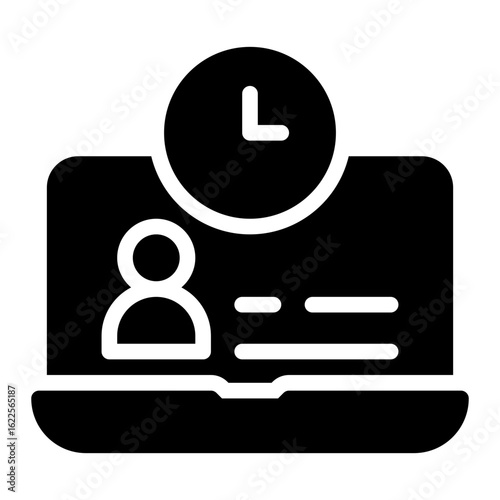 working hours glyph icon