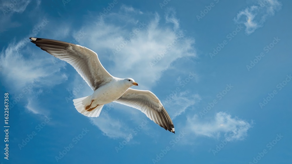 Seagull gliding above Seagull gliding above