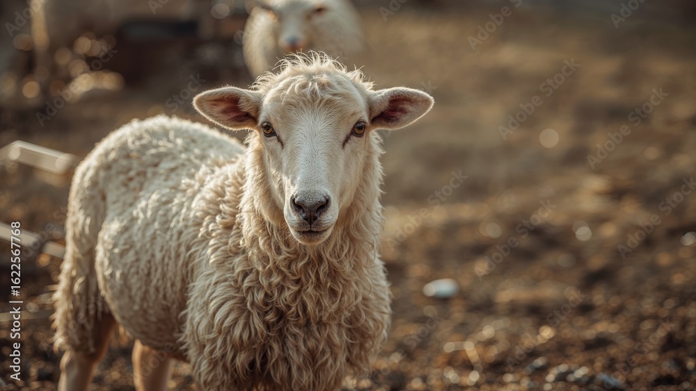 Male sheep prepared for the sacrificial feast, awaiting purchase alongside others. Male sheep prepared for the sacrificial feast, awaiting purchase alongside others.