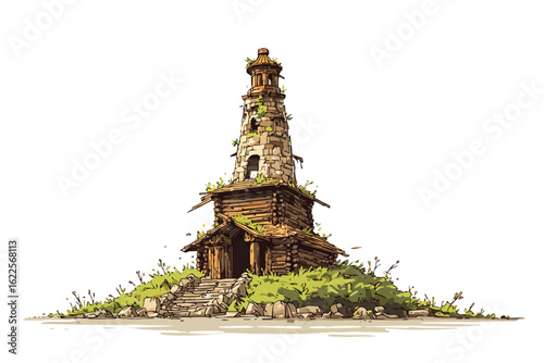 Ruins of Slavic Pagan isolated
