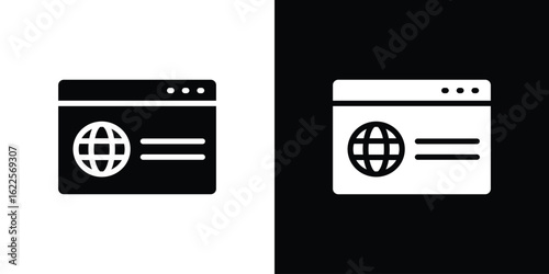 Website UI design icon silhouette collection in black and white flat solid versions for graphic designs