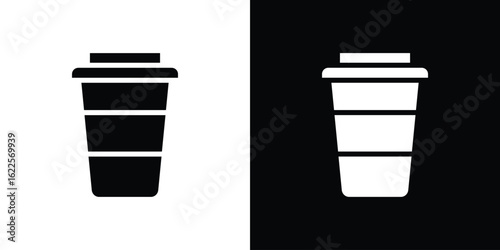 Togo Cup icon silhouette collection in black and white flat solid versions for graphic designs