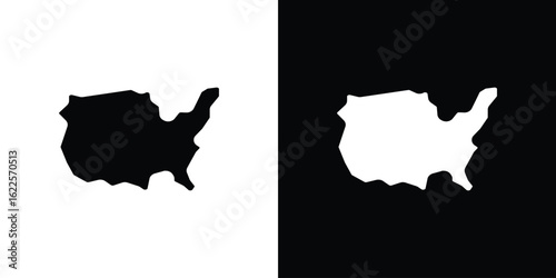 State country icon silhouette collection in black and white flat solid versions for graphic designs