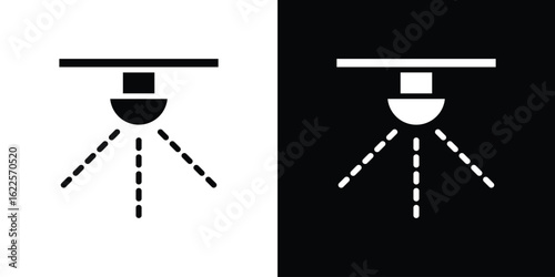 Sprinkler icon silhouette collection in black and white flat solid versions for graphic designs